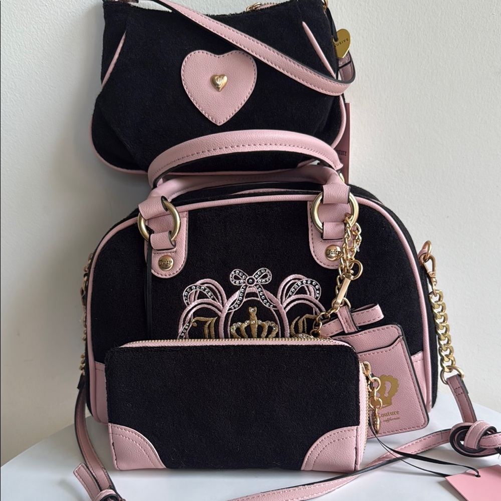 Juicy Couture Black and Pink Satchel with Gold Hardware - Picture 11 of 17